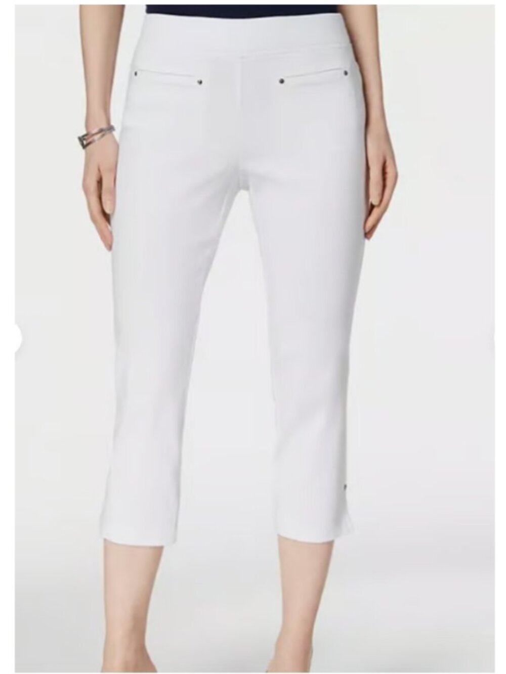 Style & Co Pull-On Capri Pants , White, Sz L, NWOT